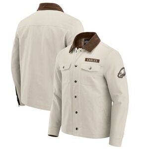 NFL x Darius Rucker Tan Philadelphia Eagles Mens L Canvas Full-Button Jacket NWT